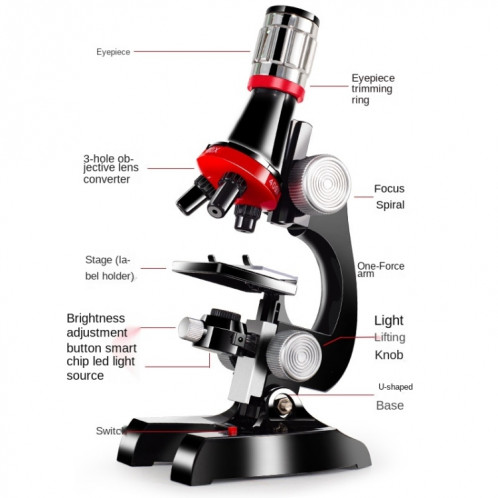HD 1200 fois Microscope enfants jouets éducatifs (bleu clair) SH701C1215-07