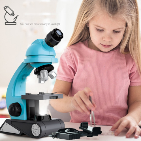 GB002 HD 1200 fois à angle grand angle microscope enfants jouets éducatifs (bleu) SH801A1040-07