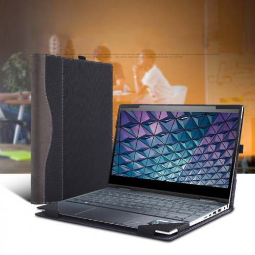 Étui de protection anti-chute en cuir pour ordinateur portable pour HP Envy 13-Aq ad ah (vin rouge) SH202C1522-07