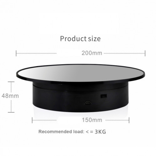20cmtwo-way platine d'affichage plate-forme de tournage vidéo accessoires plateaux plateau (velours noir fond blanc) SH801E318-05