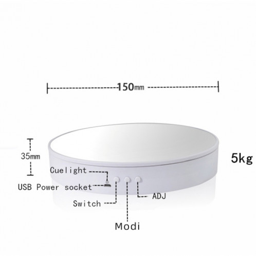 15cm Réglable Tableau d'affichage rotation de la vitesse de rotation rotative (velours noir) SH301D362-07