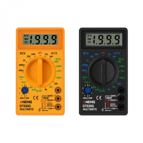 2 PCS ANENG DT830G Multimètre numérique portable (jaune) SA401B551-07