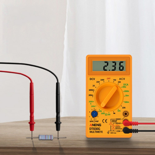 2 PCS ANENG DT830G Multimètre numérique portable (jaune) SA401B551-07