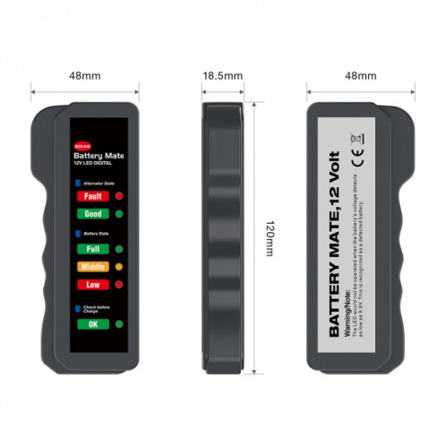 12V Automobile Testeur de batterie Instrument de diagnostic de défaut SH98401283-07