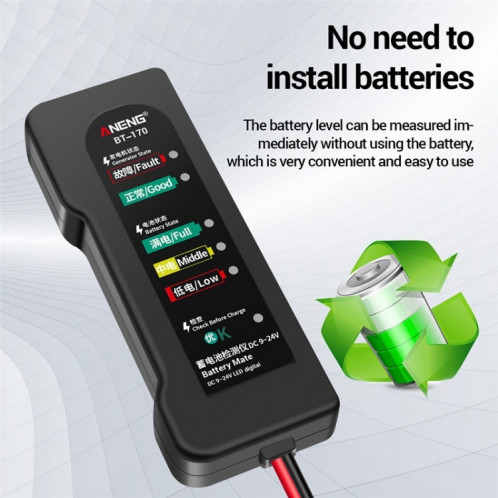 Testeur de batterie de véhicule électrique Aneng BT-170 12V SA98551159-06