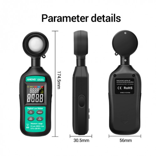 Compteur de lumineux à haute précision de haute précision aneng GN 201 SA9899364-07