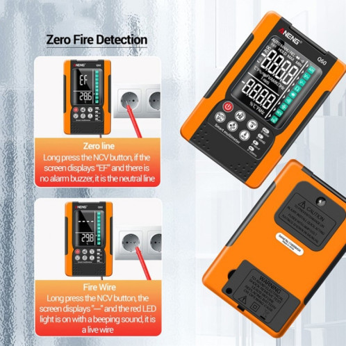Multimètre numérique de haute précision de haute précision aneng, spécification: Q60 intelligent (orange) SA401B1111-06