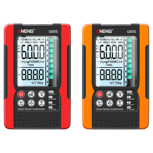 Multimètre numérique de haute précision ANENG Automatique de haute précision intelligente, Spécification: Contrôle vocal Q60S (Orange) SA402B336-06
