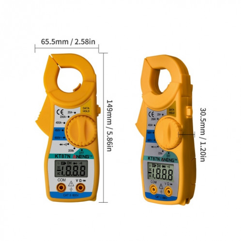 Tension de pince et multimètre de mesure de courant ANENG KT-87N (rouge) SA801B662-07