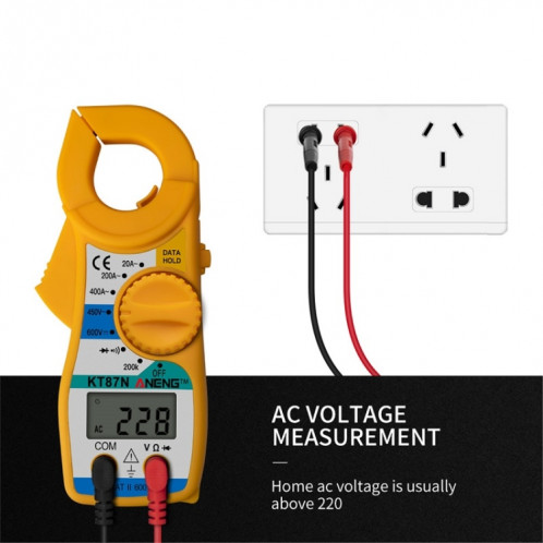 Tension de pince et multimètre de mesure de courant ANENG KT-87N (rouge) SA801B662-07