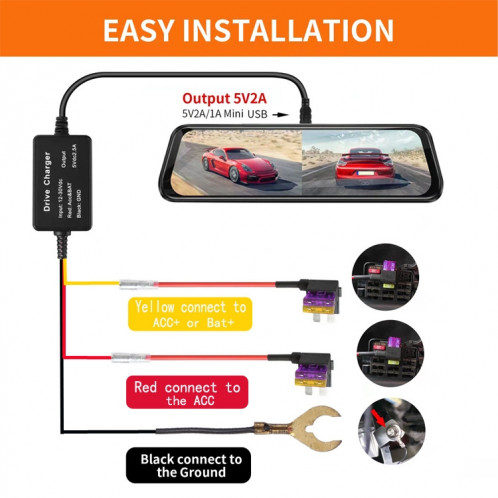 108 GPS Locator 12V / 24V à 5V Câble d'alimentation de protection basse tension SH0236514-07
