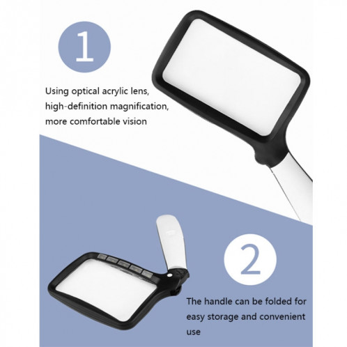 10863 3x Loupe de poche pliante de lumière LED SH0303863-06