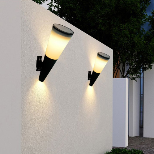 N230 Lampe murale de cône circulaire de jardin solaire extérieur, style: lumière à deux couleurs SH1002572-07