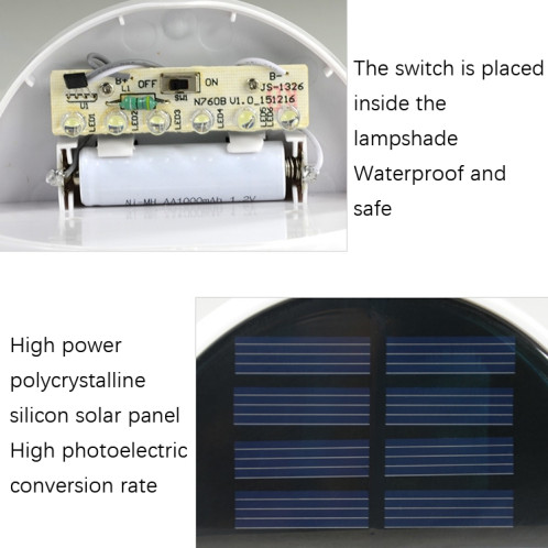 N760B 6 LEDS Solar Solar Solar Solar Sensing Sensing Sensing Sensing (lumière chaude) SH501B105-07