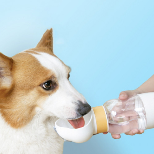 350ml + 200ml Dog Go Out Water Cup Portable Accompagnement Cup Pet Drinking Water Drinker (Cloud White) SH201A777-06