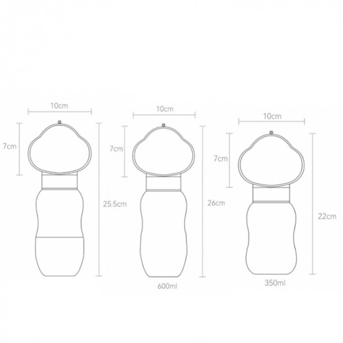 600ml Dog Go Out Water Cup Portable Accompagnement Cup Pet Buveur d'eau potable (Jaune nuage) SH203C345-06