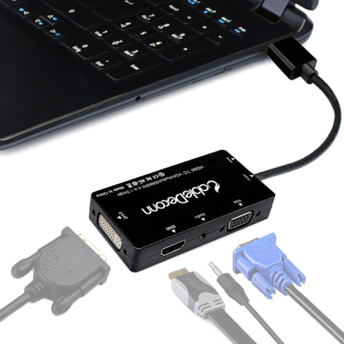 CAFLABECONN D0407 HDMI VGA DVI Connexion HDTV Câble de moniteur HDTV (Noir) SH701B1882-05