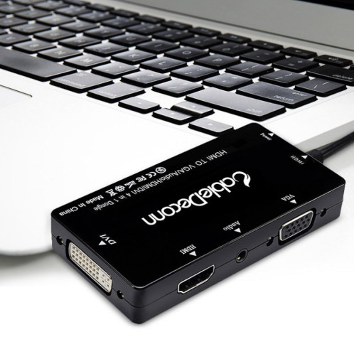 CAFLABECONN D0407 HDMI VGA DVI Connexion HDTV Câble de moniteur HDTV (Noir) SH701B1882-05