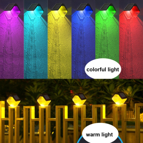 Lampe murale décorative décorative de jardin solaire en plein air (lumière chaude + lumière colorée) SH601A980-07