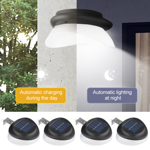 Soucoupe sans perfection Saucer Solar Lampe de décoration de jardin extérieure Lampe murale (coquille noire lumière chaude) SH201B842-07