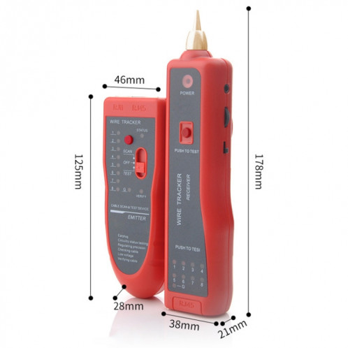 Détecteur de câble réseau de tracker Wire RJ45 RJ11 Testeur pour lignes téléphoniques et câbles LAN SH05241333-07