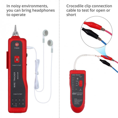 Détecteur de câble réseau de tracker Wire RJ45 RJ11 Testeur pour lignes téléphoniques et câbles LAN SH05241333-07