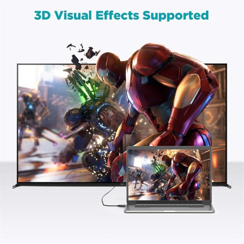 QGeem QG-AV16 HD TV Blu-ray Projection HDMI Câble TV Supports 4K, Longueur: 3 m SQ67031426-07