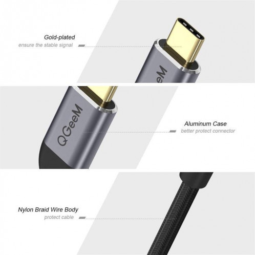 QGeem QG-UA01 USB Type-C à HDMI Adaptateur (gris) SQ501A574-07