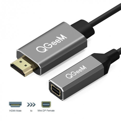 QGeem QG-HD02 HDMI Single to Mini DP Converter (gris argenté) SQ601A747-06