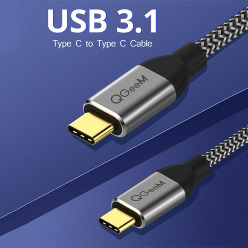 QGeem QG-CC03 Type-C à Type-C Câble de données USB3.1, longueur: 1,2 m (noir) SQ001A1330-07