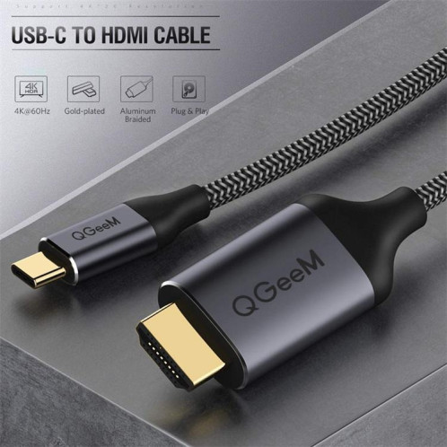 Qgeem qg-ua09 type-C à câble HDMI, longueur: 3M SH7603903-07
