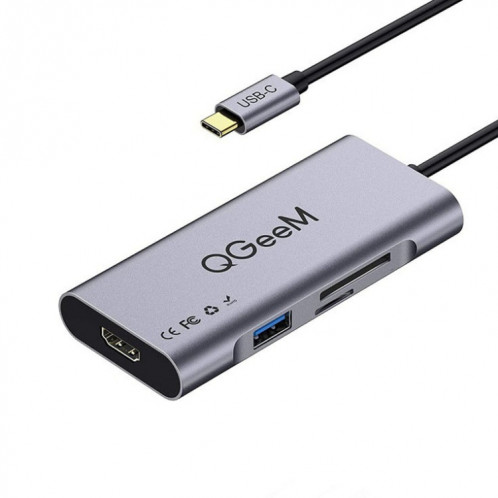 QGeem 7 en 1 Adaptateur multifonctionnel d'extension USB3.0 Type-C (QG-UH07-3 V1) SQ501A898-05