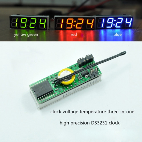 Module d'horloge numérique de haute précision RX8025T LED Tube numérique Horloge électronique (bleu) SH601C637-06
