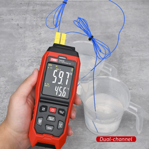 Tasi Contact Température Température Thermocouple Thermocouple Thermomètre, Style: TA612B Double Canaux ST16021088-07