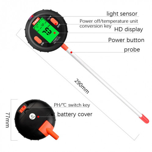 Tasi Sol Test Test Instrument PH Test Pen Home PH Instrument de test de pH, Spécifications: TA8671 ST40011006-07