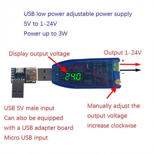 MODULE DE RÉGULATEUR ALIMENTATION DE L'ALIMENTATION ALIMENTABLE RÉGLABLIQUE DE 5V à 1-24V DC-DC, Livraison Random Random SH08871684-07