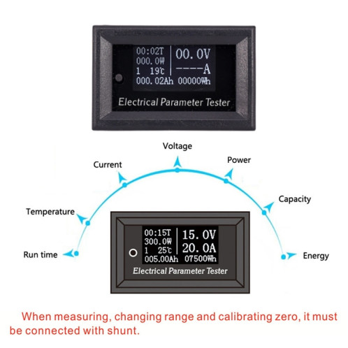 OLED 50A / 100A Mètre de courant de courant de tension universelle (mètre séparé) SH501A151-07