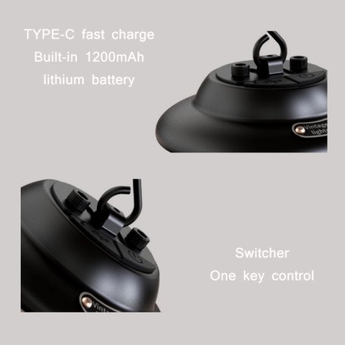 Lumière de camping de chargement USB portable de plein air (noir) SH101A59-06