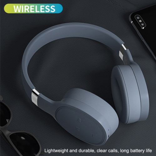 VJ087 Casque de jeu Bluetooth Sports sans fil pliante (bleu) SH601D925-07