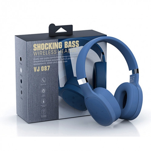VJ087 Casque de jeu Bluetooth Sports sans fil pliante (bleu) SH601D925-07