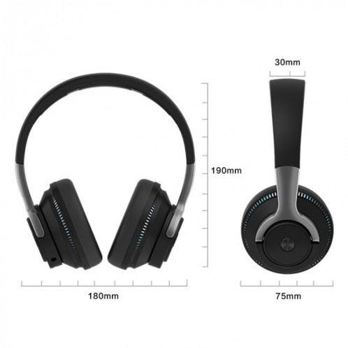 H2 Coloré Subwoofer lumineux en pliage de carte rétractable de carte sans fil Bluetooth sans fil (noir) SH001A167-07