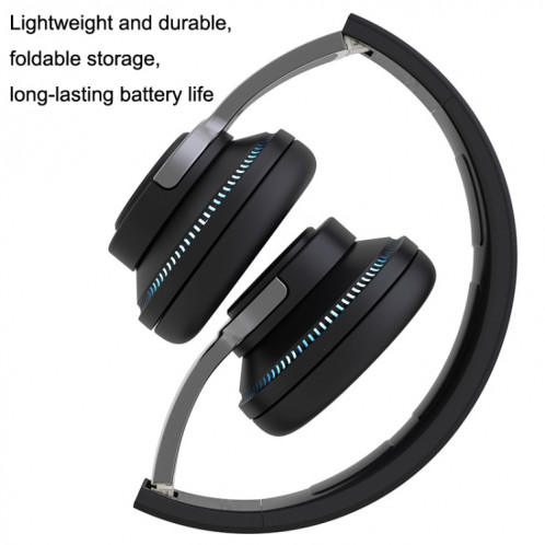 H2 Coloré Subwoofer lumineux en pliage de carte rétractable de carte sans fil Bluetooth sans fil (noir) SH001A167-07
