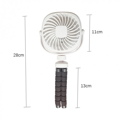 Poulpe de poussette déformation ventilateur portable portable usb petit ventilateur, couleur: 2200mAh blanc SH0304340-07
