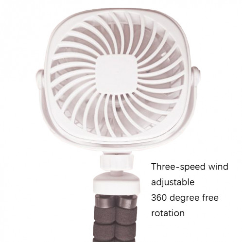 Poulpe de poussette déformation ventilateur portable portable usb petit ventilateur, couleur: 2200mAh blanc SH0304340-07