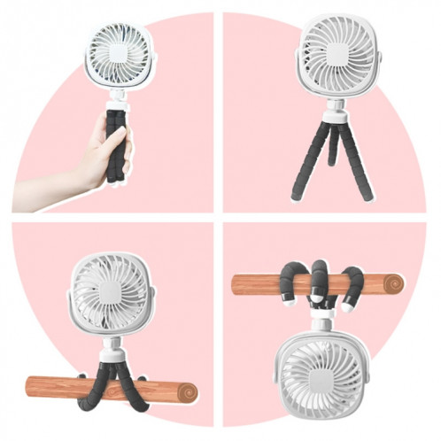 Poulpe de poussette déformation ventilateur de bureau portable portable usb petit ventilateur, couleur: 2200mah rose SH03051588-07