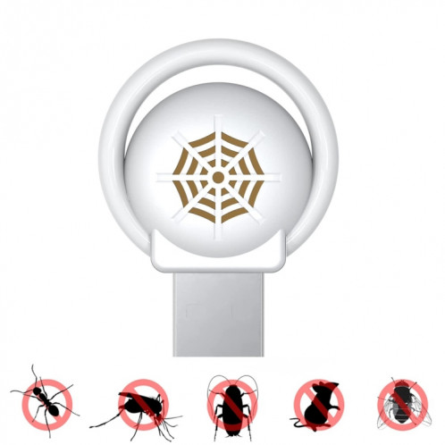 Répenses de la souris USB Moustiquaire Ultrasonic Mosquito Insectifuge avec l'atmosphère Lumière (Blanc) SH901A1586-06