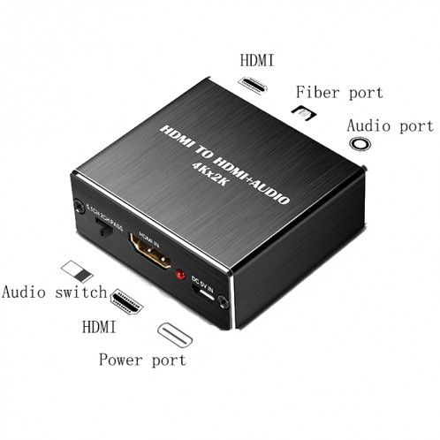 Séparateur audio HDMI to HDMI + audio HDMI + (noir) SH601A1408-07
