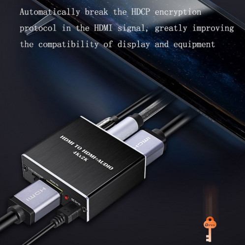 Séparateur audio HDMI to HDMI + audio HDMI + (noir) SH601A1408-07