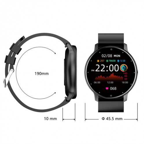 ZL02 Smart Carrelage Tendance artérielle Surveillance de l'oxygène Podomètre sportif Wireless Bluetooth Montre (Bleu) SH901A347-07
