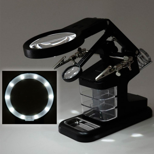 Bureau de soudage multifonctionnel Inspection de réparation de réparation de réparation avec lumière LED (noir) SH301A1692-07